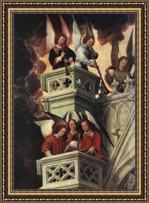 Triptych Framed Paintings - Last Judgment Triptych [detail 3] by Hans Memling